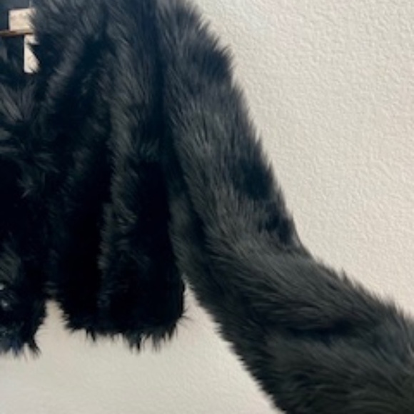 Free People All Night Faux Fur Jacket in Black, Women’s Size Medium NWT - Picture 11 of 14